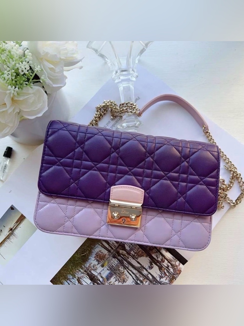 Dior Miss Dior Tri-Tone Leather Bag